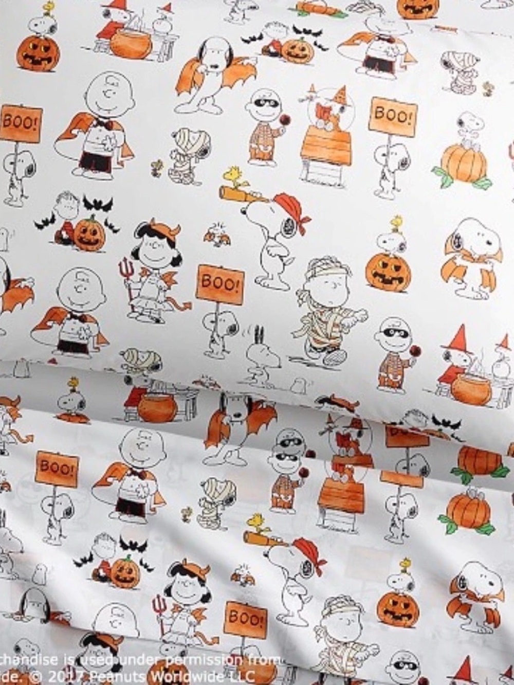 Pottery Barn Kids Peanuts Halloween Full Organic Flat Sheet and Fitted sheet (no